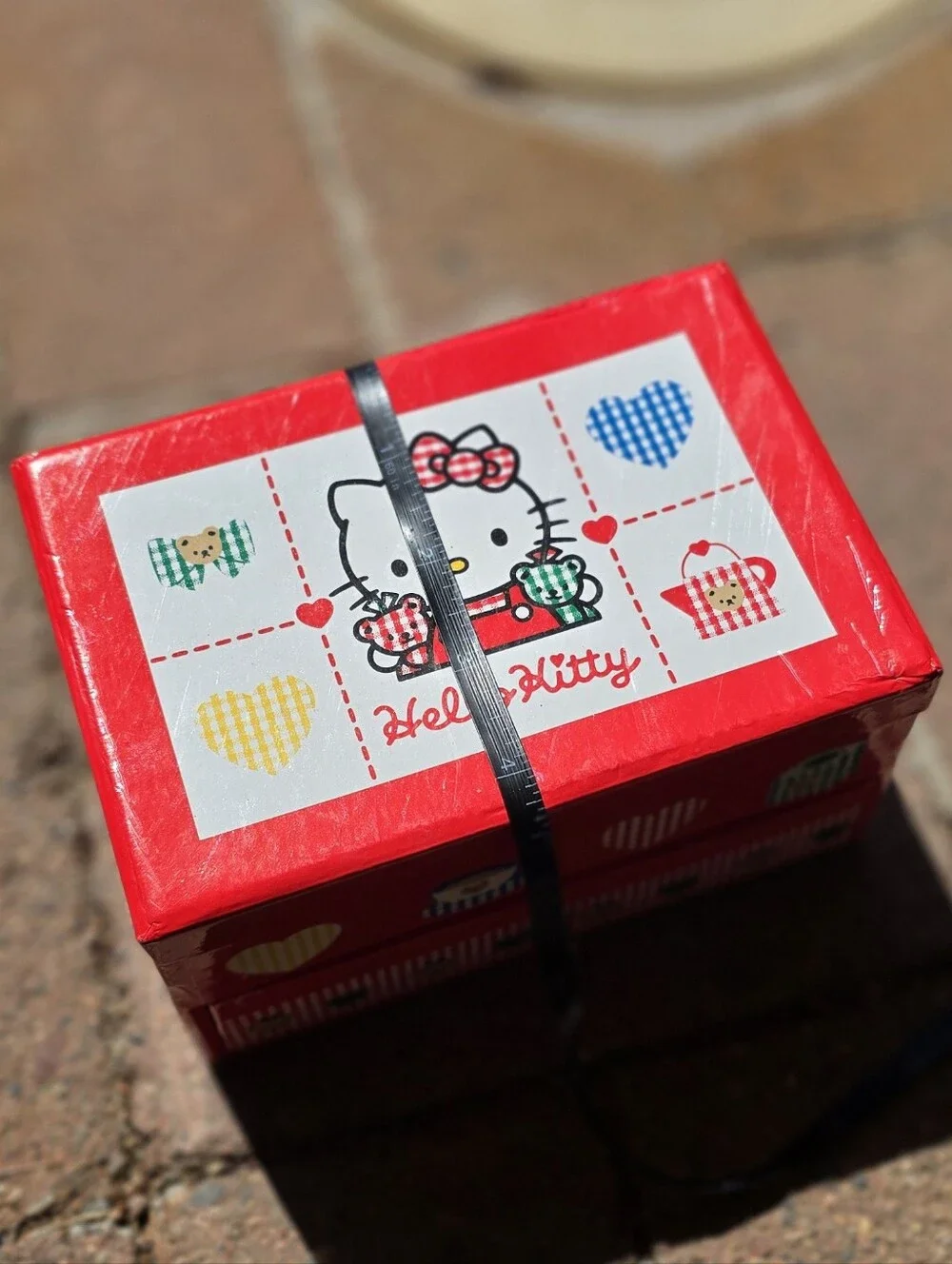 1990's NEW vintage SANRIO Hello Kitty double-tiered stamps, stickers, paper